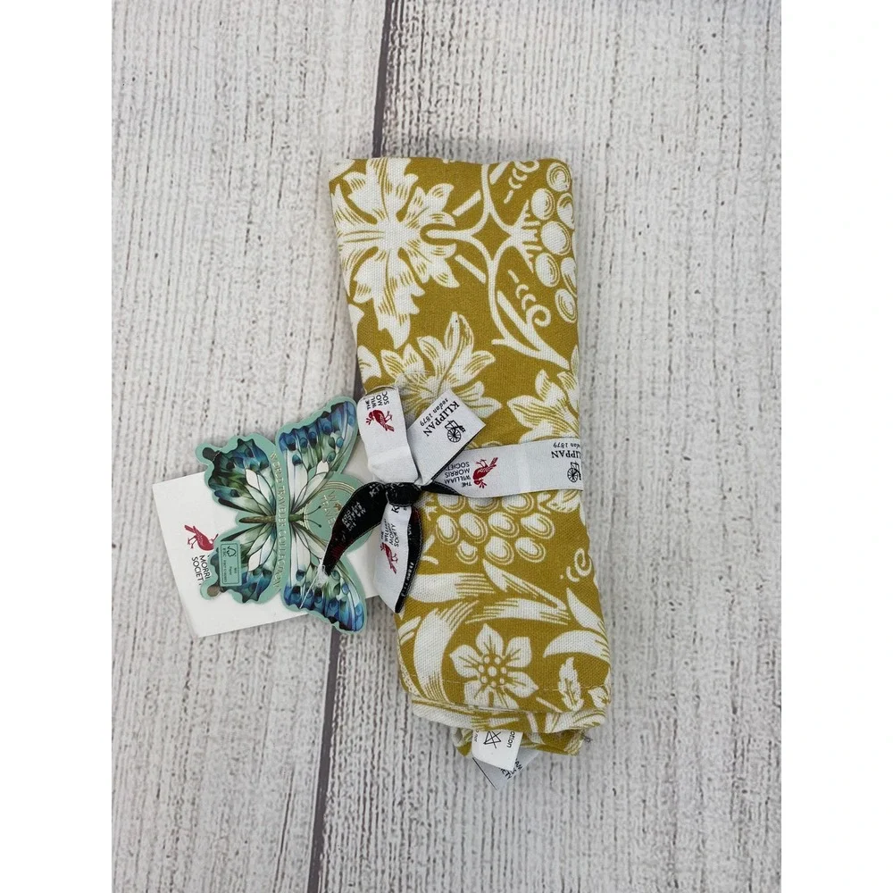 Klippan Table Runner William Morris Society 18x59 Mustard Yellow Cotton Floral
